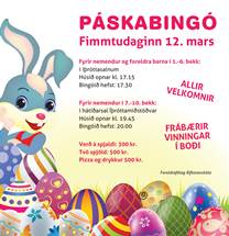 Foreldrafélagið: Páskabingó fimmtudaginn 12. mars